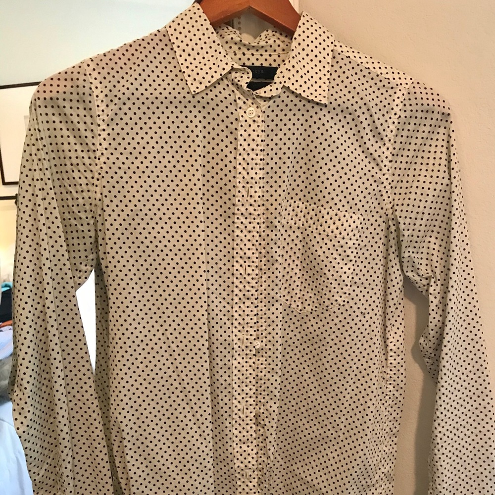 JCrew polka dot button down shirt
